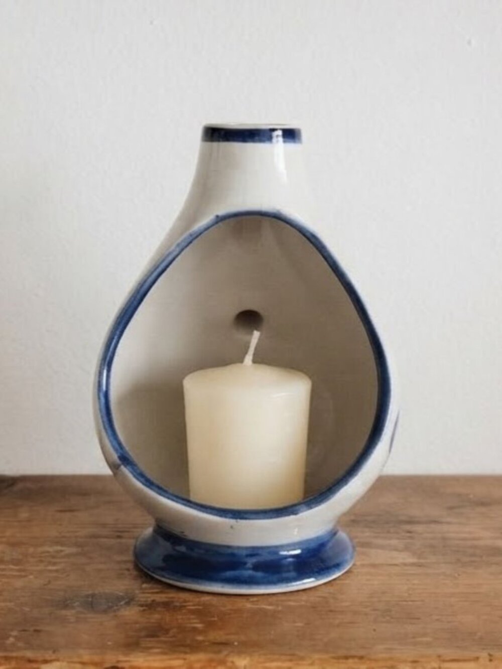 Vintage Delft Blue Holland Blue and White Porcelain Candle Holder Chamberstick